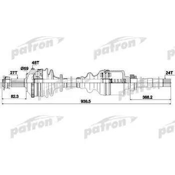 

Axle right 27x928x59x24 CITROEN: EVASION 94-02, JUMPY 95, JUMPY van 95, FIAT: SCUDO COMBINATO 96, SCU PATRON PDS0336