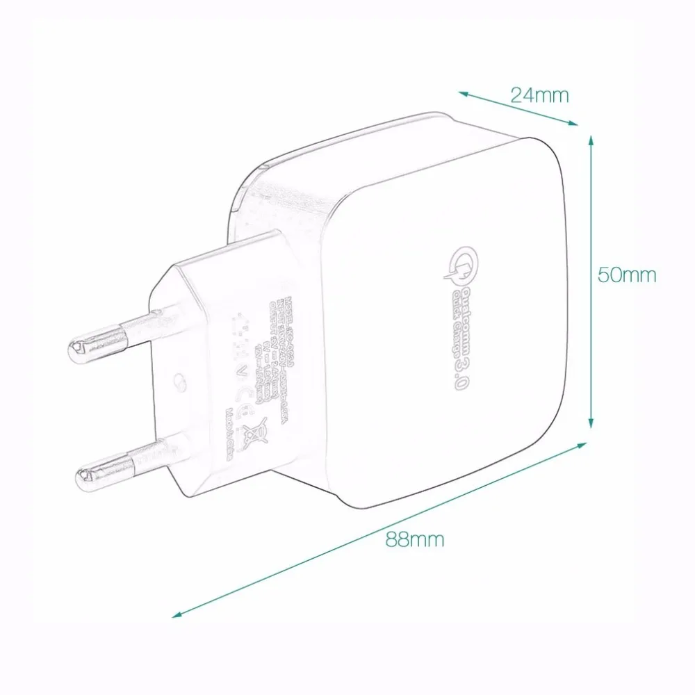 Универсальное быстрое зарядное устройство QC 3,0 USB зарядное устройство для iPhone 7 8 iPad samsung S8 huawei Xiaomi дорожное Быстродействующее зарядное устройство QC3.0 EU Plug