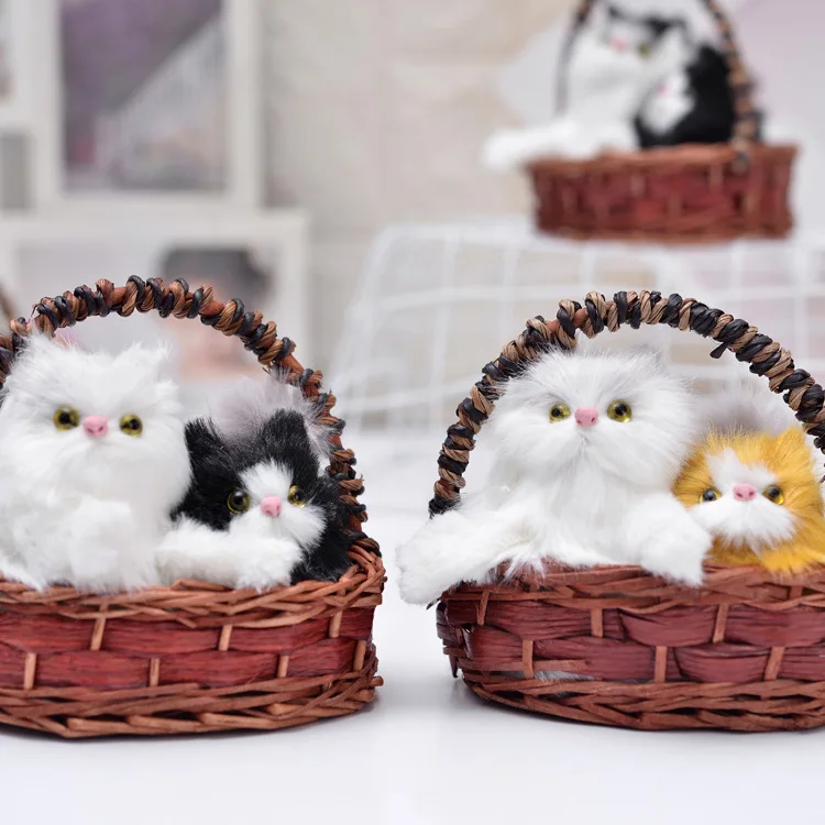 Горячая смешанные цвета плюшевая кукла игрушка коричневый синий разряд голос двойной Кот автомобильные аксессуары украшения спящий Кот