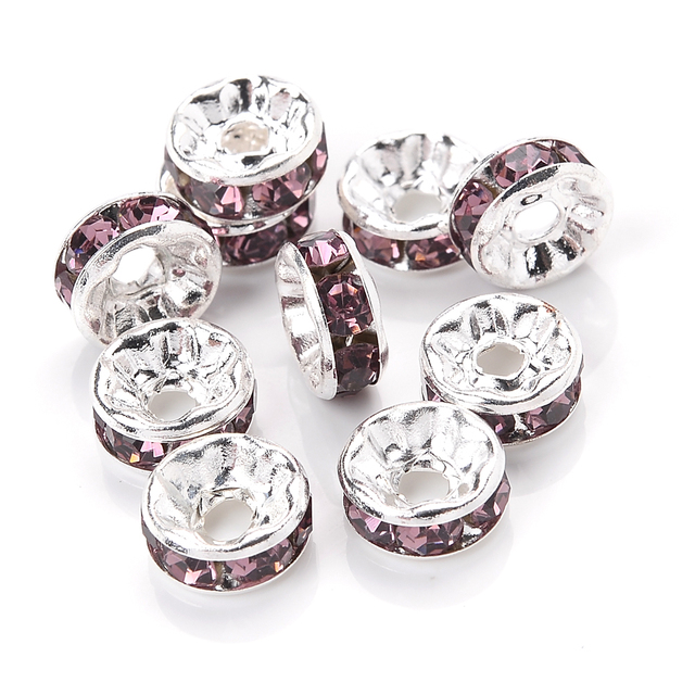 Rhinestone Spacer Beads Mix Color Czech Crystal Metal Spacers for Jewelry Making DIY Earrings Bracelets Accessories