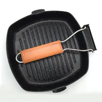 

20cm X 20cm Steak Pot Striped Frying Pan Fried Steak Special Pot Maifan Stone Non-stick Coating Pot Burdock Frying Pan
