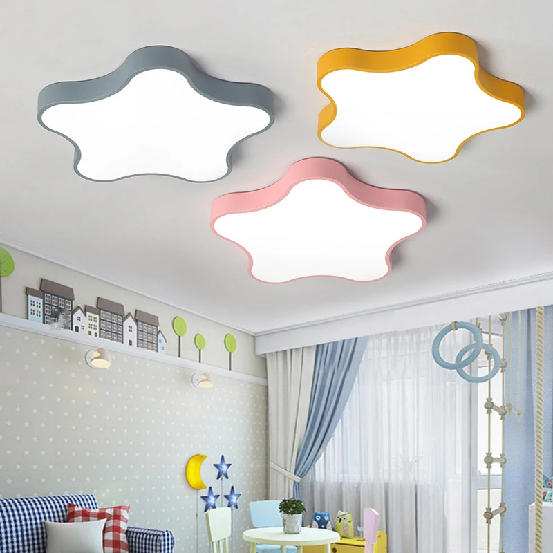 Nordic modern bedroom LED ceiling lamp children's room five-pointed star corridor factory direct light | Лампы и освещение