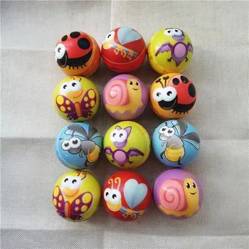 

12pcs 6.3cm Cartoon Insects Animals Balls Squeeze Anti Stress Balls Bee Butterfly Snail PU Foam Balls Toys for Kids Children