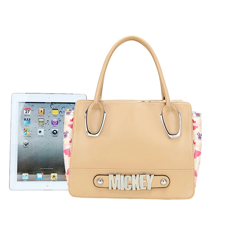 Disney Single Shoulder Messenger Bag Mickey Cartoon Anime Handbag PU Waterproof Fashion Trend Handbag Casual Lady Girls Bag