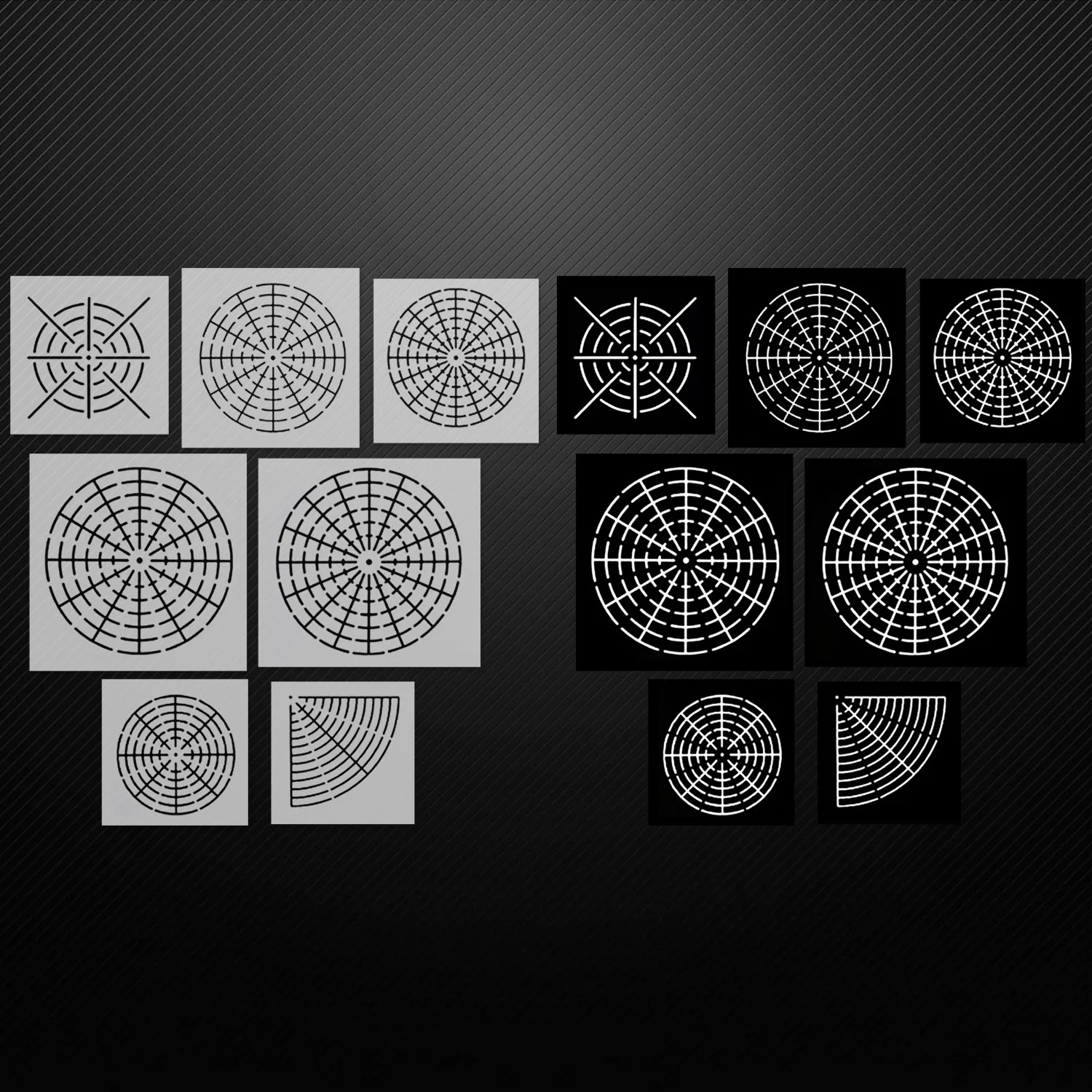 

7PCS Assorted Style Mandala Dotting Painting Drawing Stencil Template Tool with Black Cardboards for Wood Rocks Fabrics Wall Art
