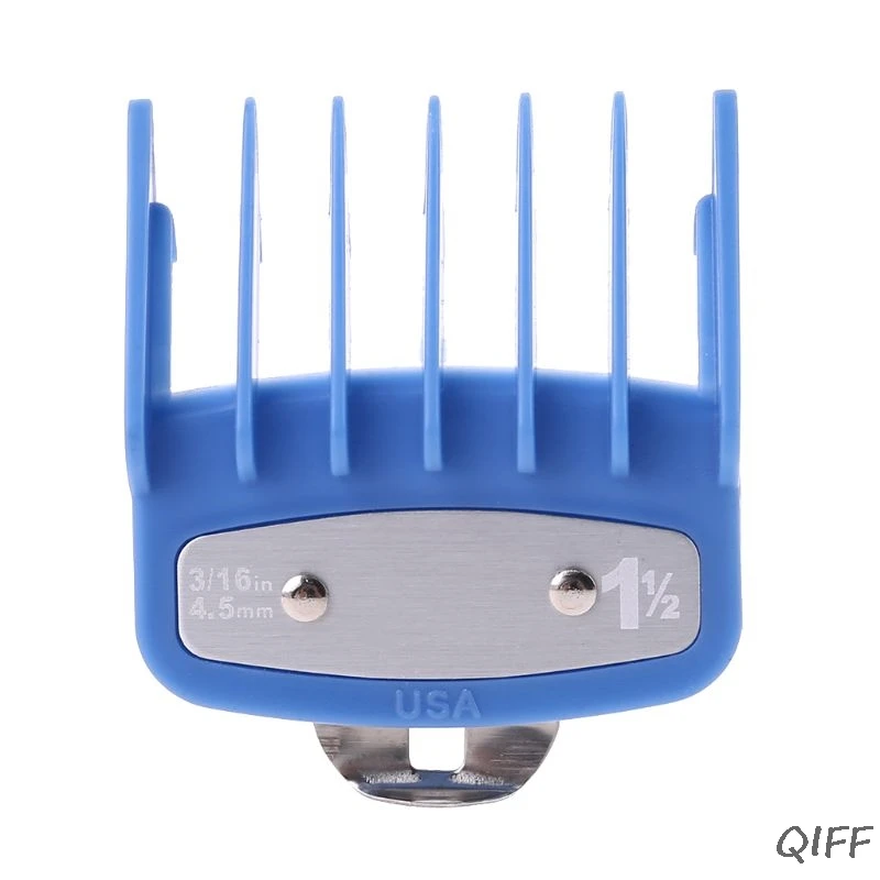 1PC/2PCS Professional Cutting Guide Comb Hair Clipper Limit Comb with Metal Clip - Color: BL3