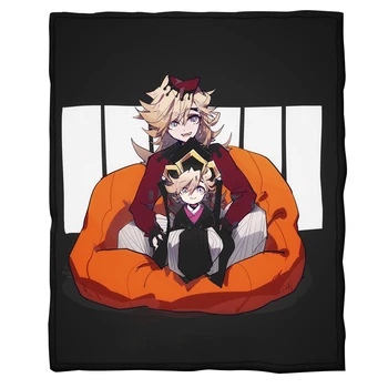 

Anime Demon Slayer Print Warm Blankets For Bed Sofa Watching Blanket Wearable Double layer Soft Flannel Throw Blankets Quilt