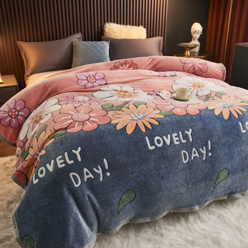 Flannel twin blankets for beds bedroom queen king size bed cover home