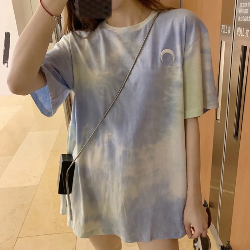 Harajuku Long T-Shirt Loose Letter Printed Women Tshirt Loose Female Tee Tops Large Size Summer T-Shirts