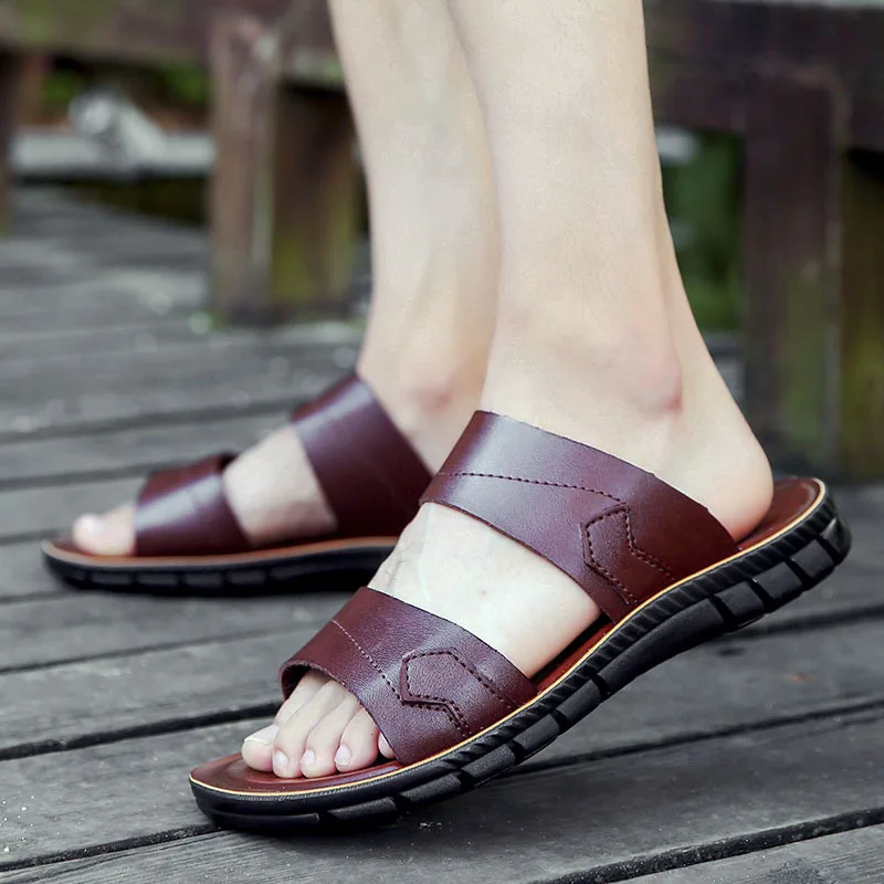 

2020 New Style Summer Single-strap Slipper Men Sandals Soft-Sole Casual Sandals Men's Middle-aged Dad Sandals Fashion