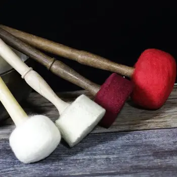 

New And High Quality Tibetan Singing Bowl Striker Handmade Felted Wooden Wool Mallet Instrument For Singing Bowls Q7