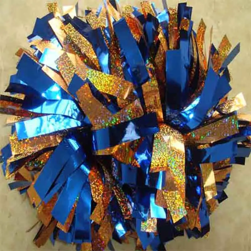 1piece,Cheerleader Pom Pom Poms, Metallic Silver, 3/4 "x 6"