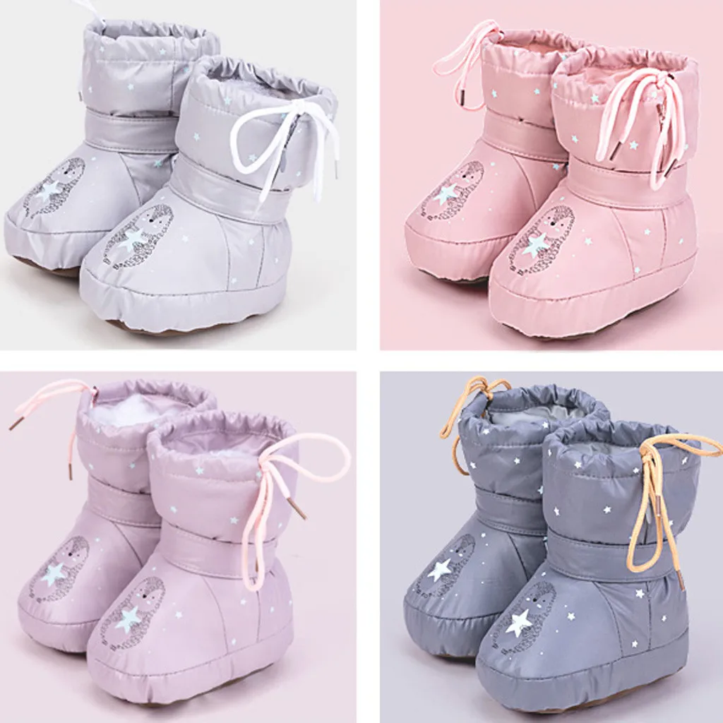 

2019 fashion Kids Baby Girls Boys shoes winter solid-colored warm boots Toddler Infant Autumn Cartoon Footgear Baby Front Shoes