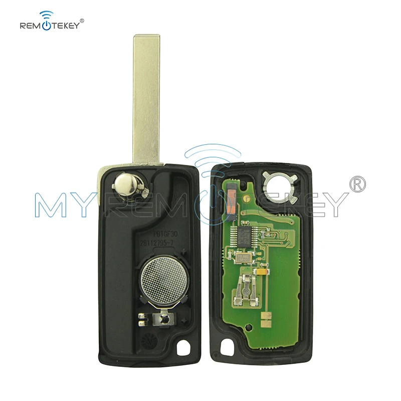 Флип FSK модель дистанционного ключа автомобиля 2 кнопки для peugeot 207 307 308 433 mhz id46-pcf7961 HU83 после 2012 года remtekey