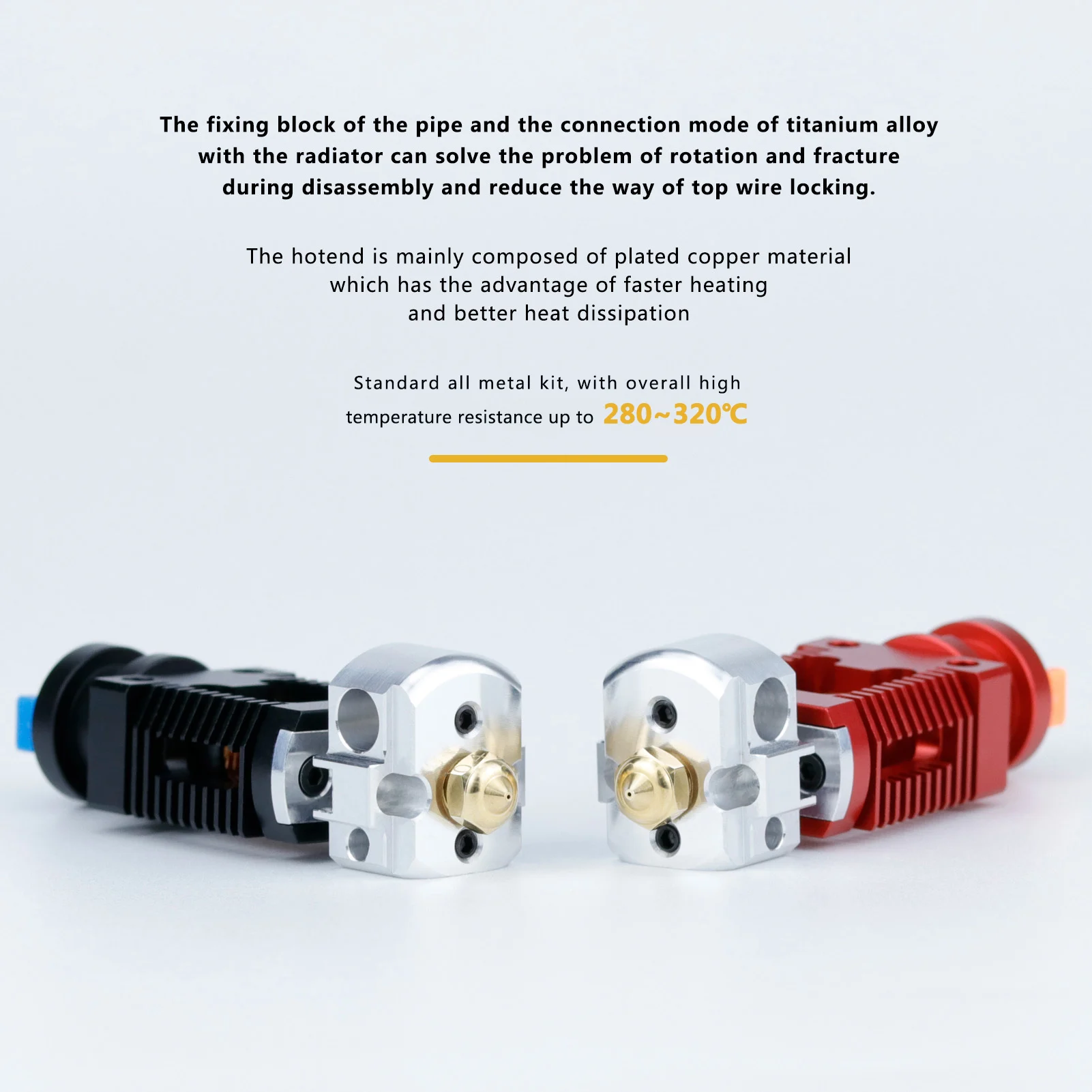 hotend, montado bi metal quebra de calor,