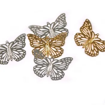 

Gold Silver Flower Butterfly Connectors Filigree Wraps Metal Crafts For DIY Scrapbook Accessories Embellishments 20Pcs yk0768