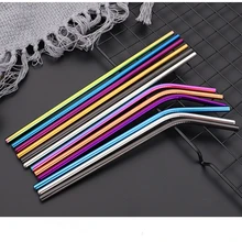 20 компл./лот 7 шт./пакет соломинки из нержавеющей стали 5 шт соломы+ 2 шт Чистящая Щетка многоразовая барная Питьевая 7 в 1 полный набор в хлопковой сумке