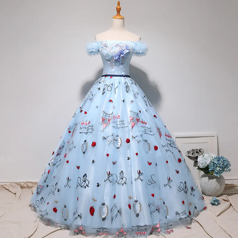 

Quinceanera Dresses 2020 Gryffon Eleant Boat Neck Party Prom Formal Ball Gown Sweet Floral Print Vestidos Dress Customize
