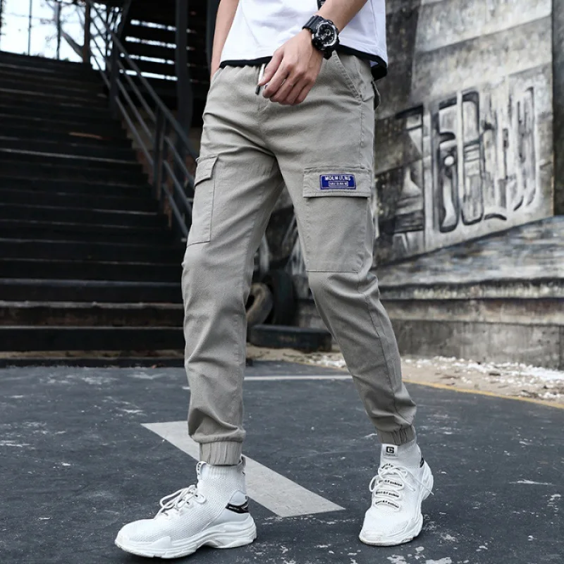 

Bib Overall Men's Popular Brand Summer Thin Section Casual Pants Versatile Capri Korean-style Trend Ankle Banded Pants Fashion