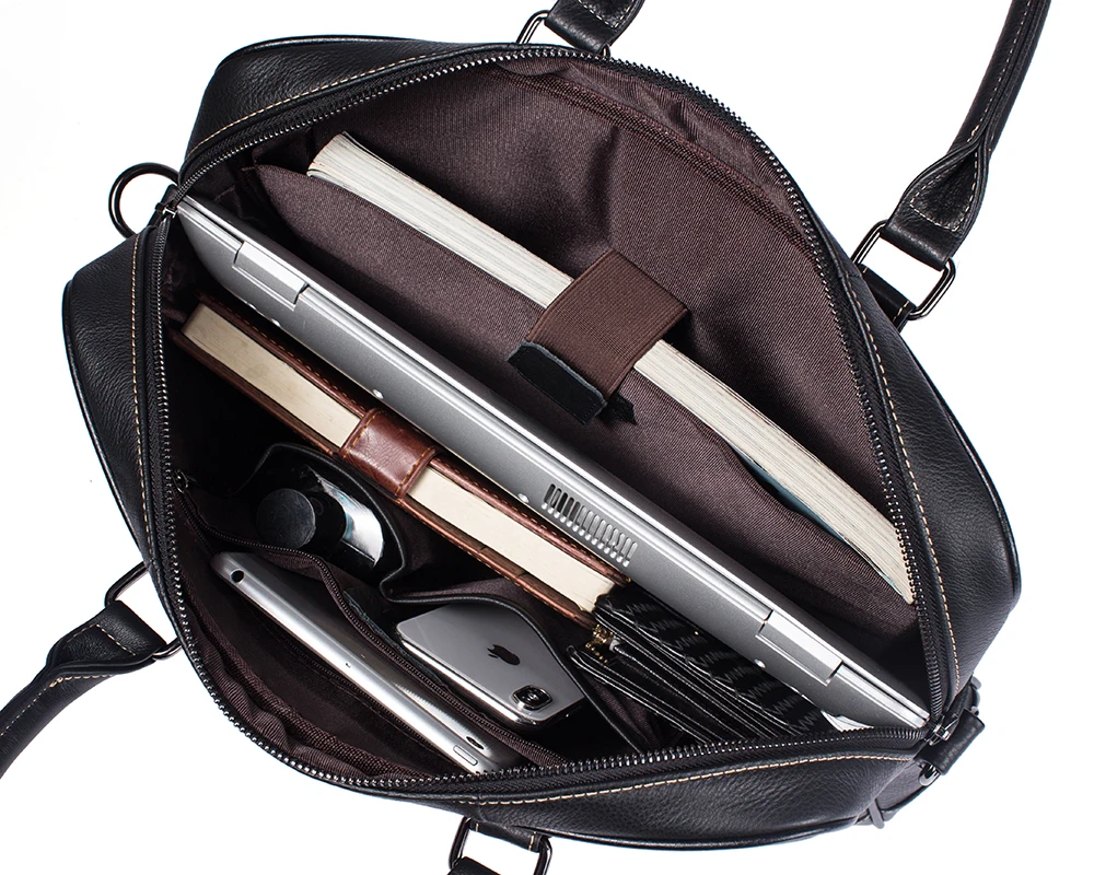 Мужской портфель сумка из натуральной кожи ноутбук мужской сумки Бизнес портфели на молнии Для Мужчин's Повседневное Tote плеча сумочки