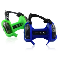 1 Pair Children PVC Roller Shoes Skates Portable Mini Flashed Double Wheels Shoes Roller Portable For Kids Boy and Girl