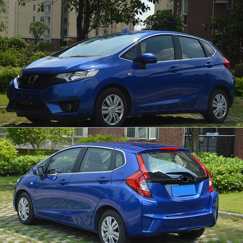 14 шт., наклейка на колонну для автомобиля Honda Fit Jazz GK-, накладка на окно, наружное украшение кузова, хромированный аксессуар