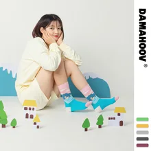 Пейзаж серии дизайн осень и зима Fuji горный 200 иглы чёсаный хлопок носки без пятки женские носки