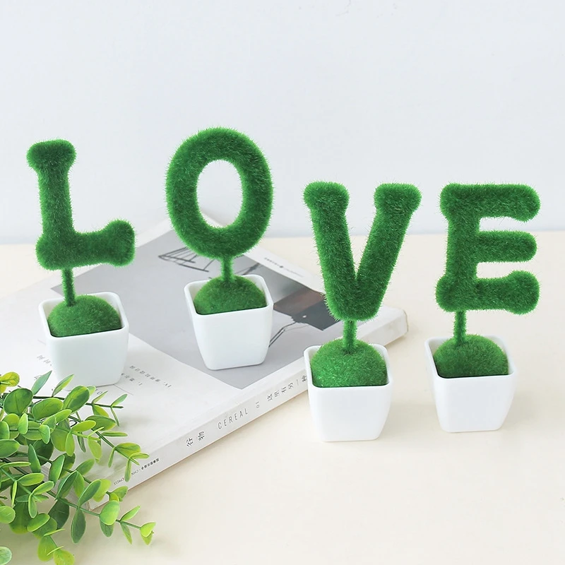 4pcs/pack Artificial Plant Pot Pendant Simulation Green Plant Fake Pots Hanging Ornaments Home Table Decor Supplies Fake Plant