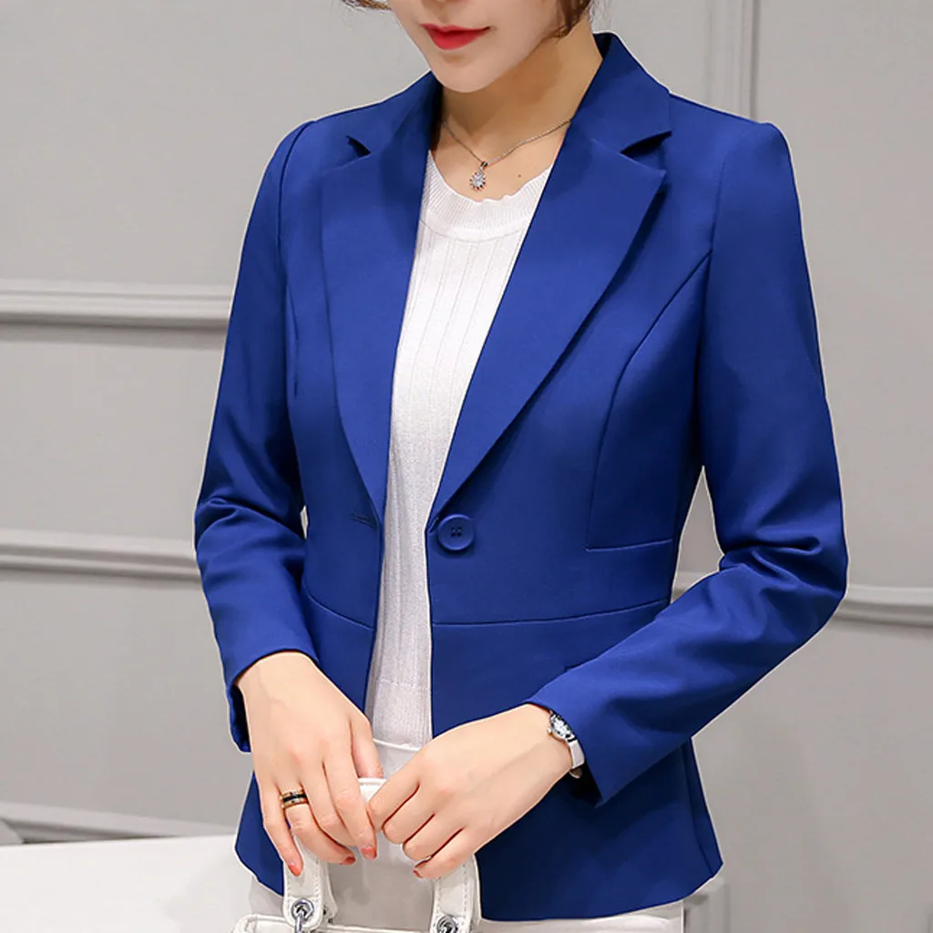 elegant white blazer women suit high quality office ladies jacket suit blazer mujer Slim fit single button solid d91023