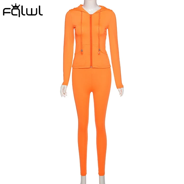 FQLWL Streetwear Fall 2020 Two 2 Piece Set Women Outfits Matching Sets Hoodies Leggings Women Sweatsuit Ladies Tracksuit Female 6