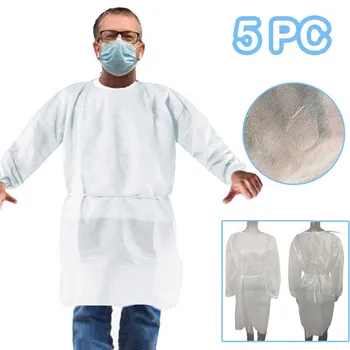 

In stock Disposable Protection Gown Dust Spray Suit Siamese Non-woven Dust-proof Anti Splash Clothing Safely Protection Clothes