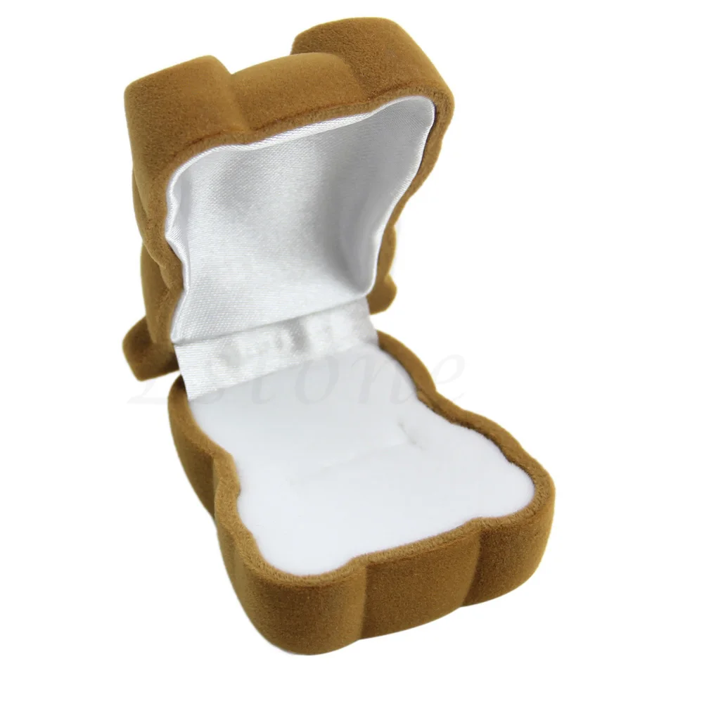 

Velvet Ring Earring Jewelry Display Bear Storage Box Gift Case Holder Organizer 95AB