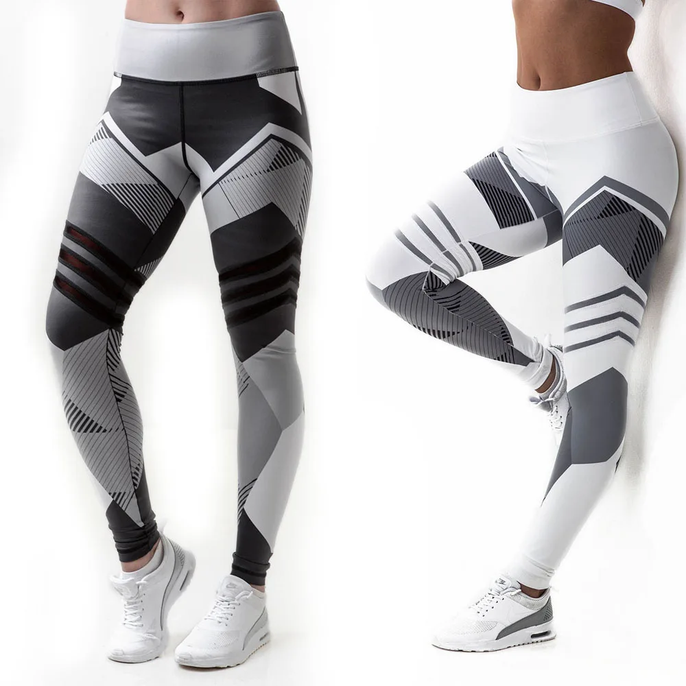 

Hot Selling European And American-Style Geometry Quick-Dry Yoga Pants High-waisted Digital Printed Sports Casual Leggings