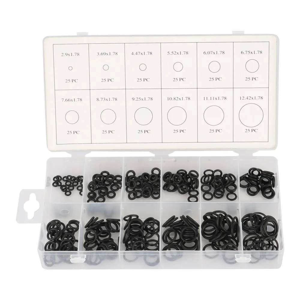7 Type Multi-size O-Ring Assortment Kit NBR Rubber Gaskets Garden Irrigation Sealing O Rings Connector Washers Black/Green