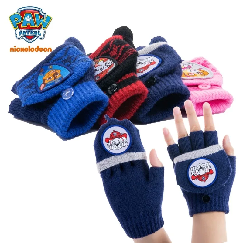 1 пара подлинных Paw перчатки для патрулирования соскальзывающие, тёплые, зимние, плотные, перчатки, Скай, Маршалл и Чейз Everest Нескользящие Перчатки Для мальчиков и девочек Рождественский подарок