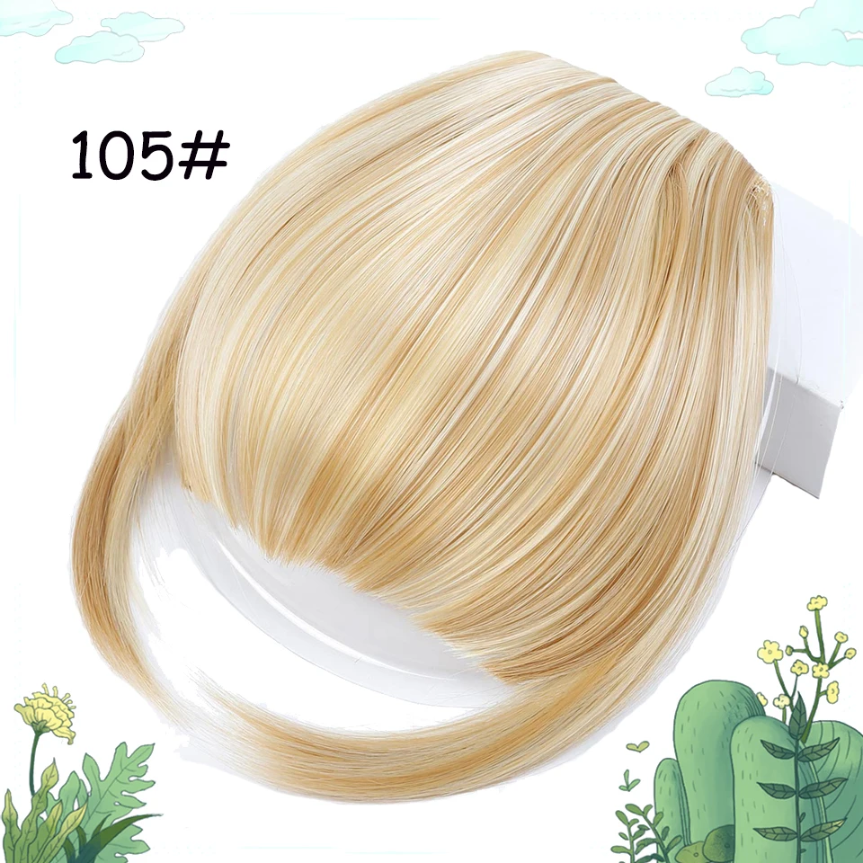 Поддельные короткие челки Клип В Наращивание волос Высокая температура Волокно синтетический коричневый модная челка матовый шелк аккуратный парик для женщин