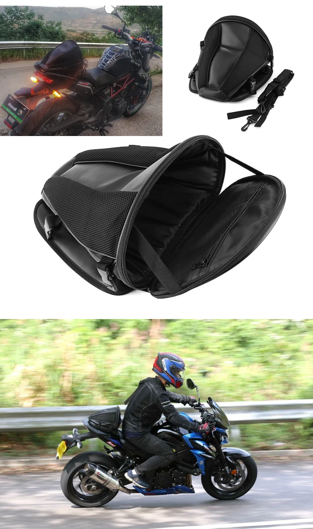 Мотоциклетная Водонепроницаемая багажная мото-сумка, велосипедная Спортивная задняя Сумка на сиденье, сумка для хранения, кожаная сумка для мотоцикла, инструмент
