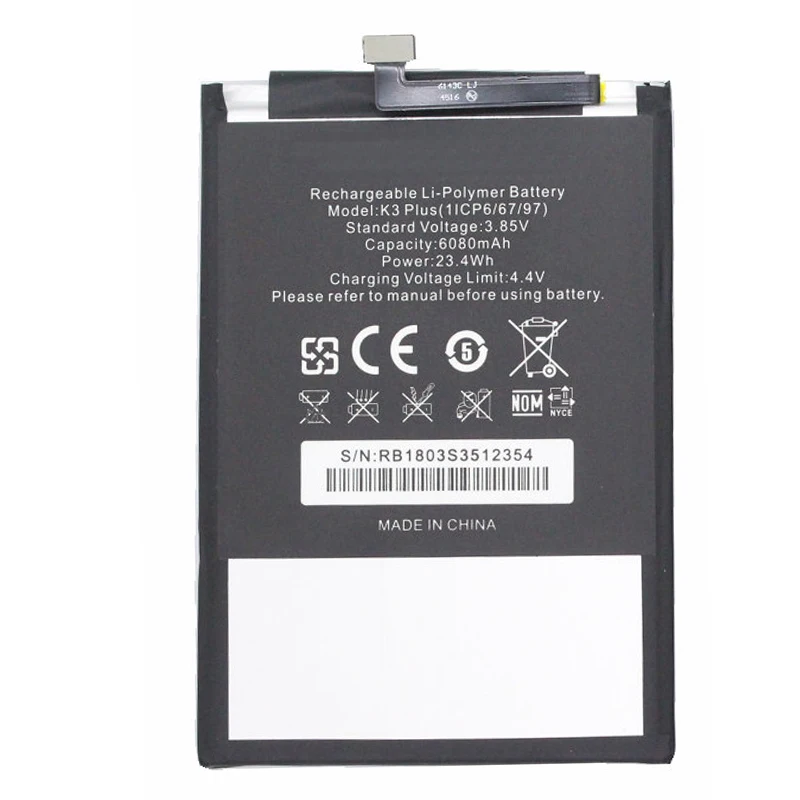 Новый мощный сменный аккумулятор K3 Plus на 6080 мАч для Oukitel (1ICP6/67/97) аккумуляторы