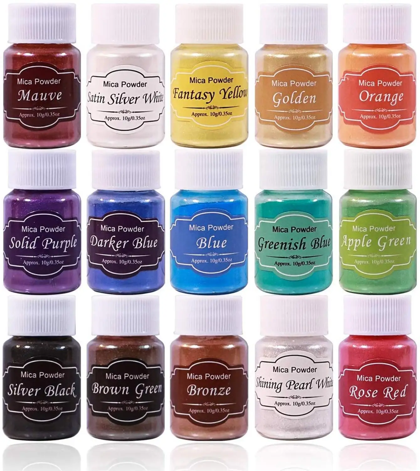 

Pearl Mica Powder Epoxy Resin Dye 14 Colors Powder Pigments for DIY Arts, Crafts , Paint, Nail Polish, Soap Making, Coloring Mix