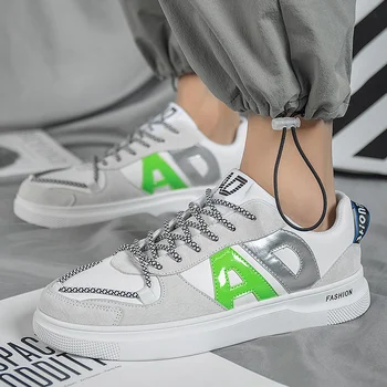 

2020 Spring Leather Man Casual Sneakers Youth Fashion Men Shoes Rubber Sole Mens Walking Shoes Anti-Slip Flats Shoes For Men