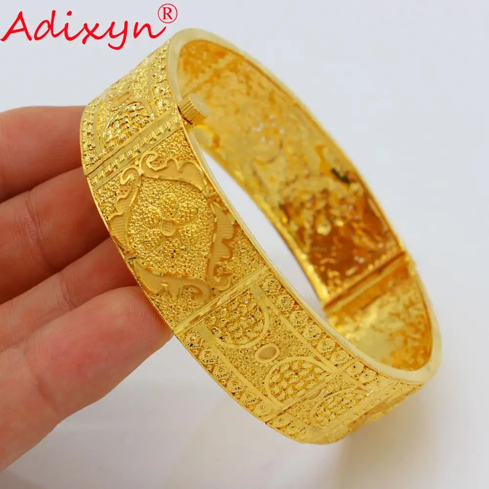 Adixyn Эфиопский золотые браслет для Для женщин Золотой Цвет латунные ювелирные изделия браслеты dubai в африканском стиле Ближнего Востока невесты свадебный подарок N12176