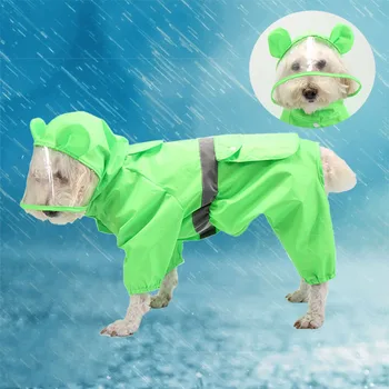 

Small Dog Raincoat Waterproof Puppy Dog Clothes four legs Pet Coat Rain Jacket Reflective Medium dog poncho Breathable Raincoats