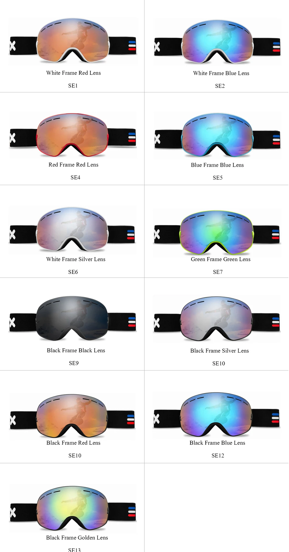 Новинка, лыжные очки, двухслойные, 10 цветов, УФ-защита, анти-туман, большая Лыжная маска, очки для катания на лыжах, для мужчин и женщин, очки для сноуборда, poc