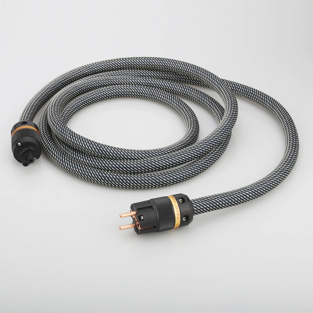Cable de Alimentación HiFi Estándar EU con Enchufe Schuko y Conector IEC WAudio 10AWG Cable de Alimentación de Audio 2m 