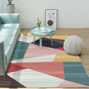 

Geometric Simplicity Large Area Rug Home Decor Art Carpets For Living Room Bedroom Anti-Slip Floor Mat Carpets Drop Ship