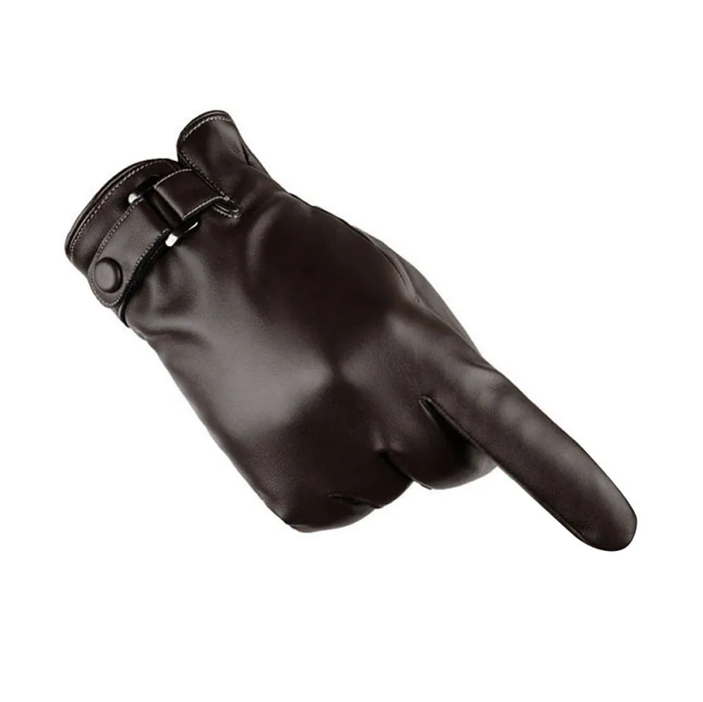 Мужские перчатки с сенсорным экраном кожаные черные коричневые термо спортивные перчатки зимние теплые варежки мужские перчатки для пальцев Handschuhe мужские