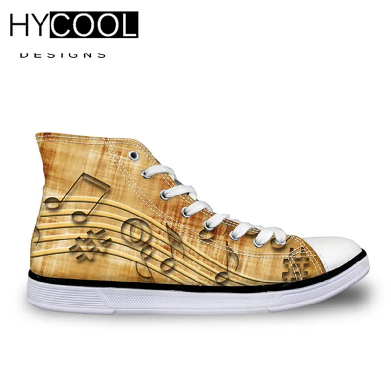 Дышащая холщовая обувь HYCOOL Music Note с 3D принтом Вулканизированная спортивная для