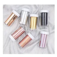 Бумага для переноса звезд для маникюра, розовое золото, матовый лазер, золото и серебро, черный, звездное небо, Чжи Чжуань Инь, клейкая бумага