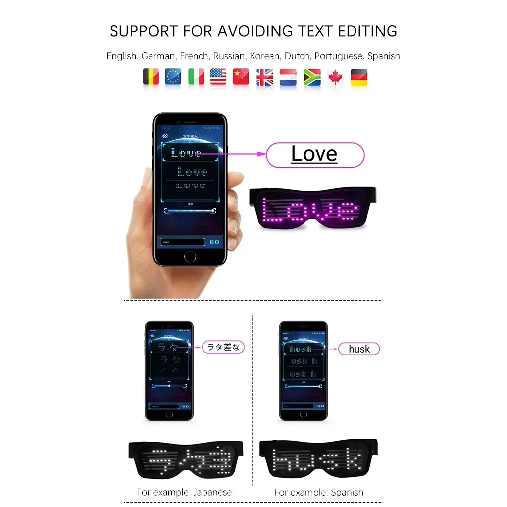 Стенд от BT APP светодиодный светящиеся солнцезащитные очки оттенки мигающие Blin светящиеся очки Вечерние