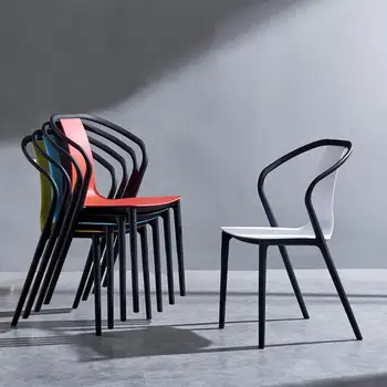 

Nordic black chair modern minimalist backrest chair home creative design casual fashion chair